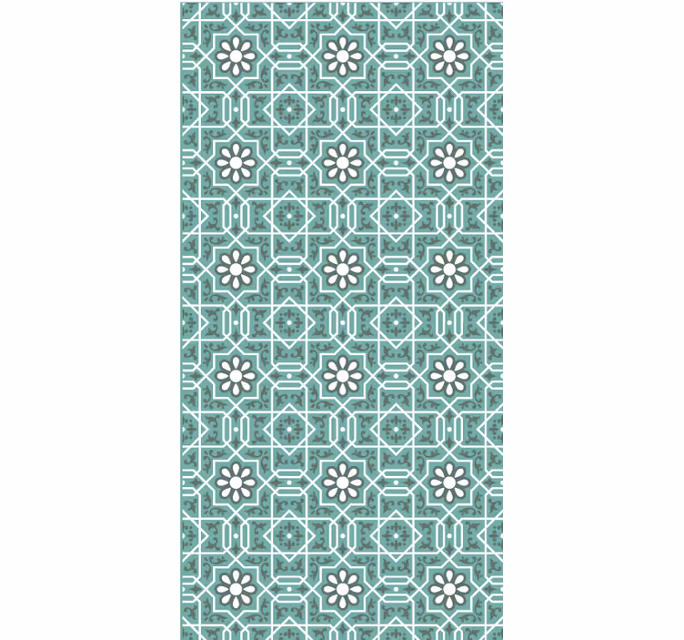 Bedroom roller blind in green floral design - TenStickers