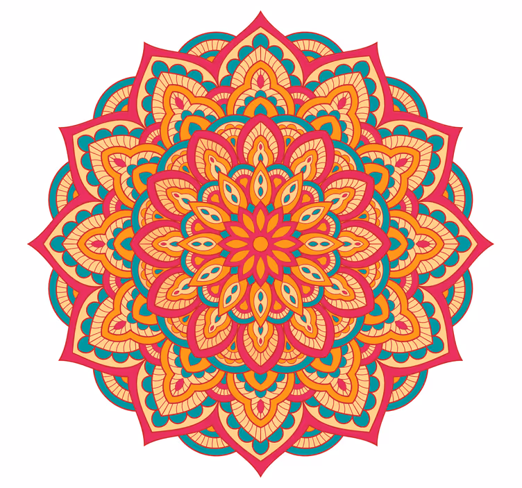 Bedroom roller blind with colorful mandalas - TenStickers