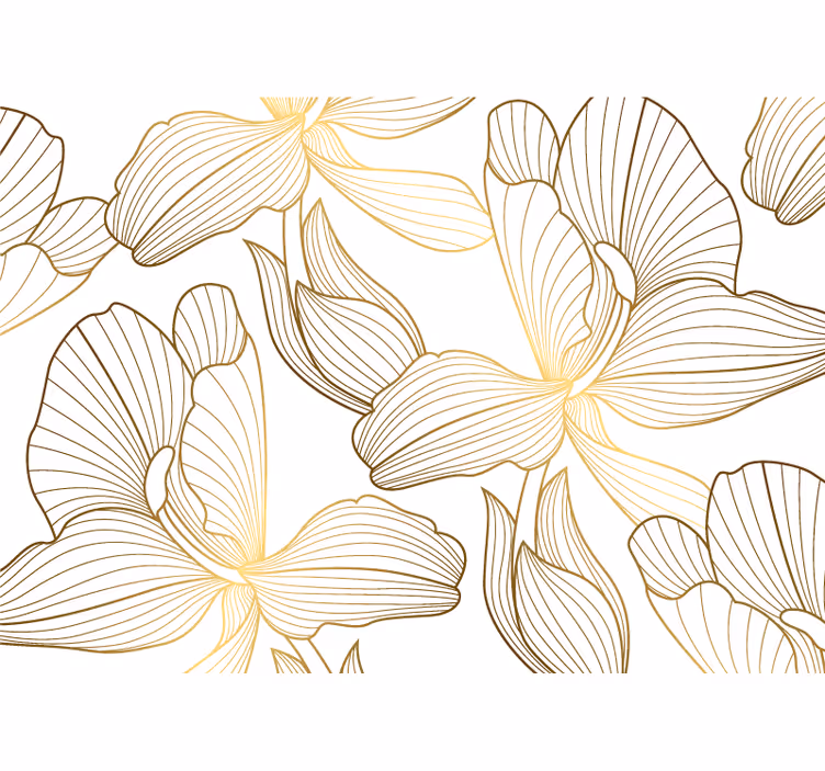 Bedroom roller blind with golden flowers - TenStickers