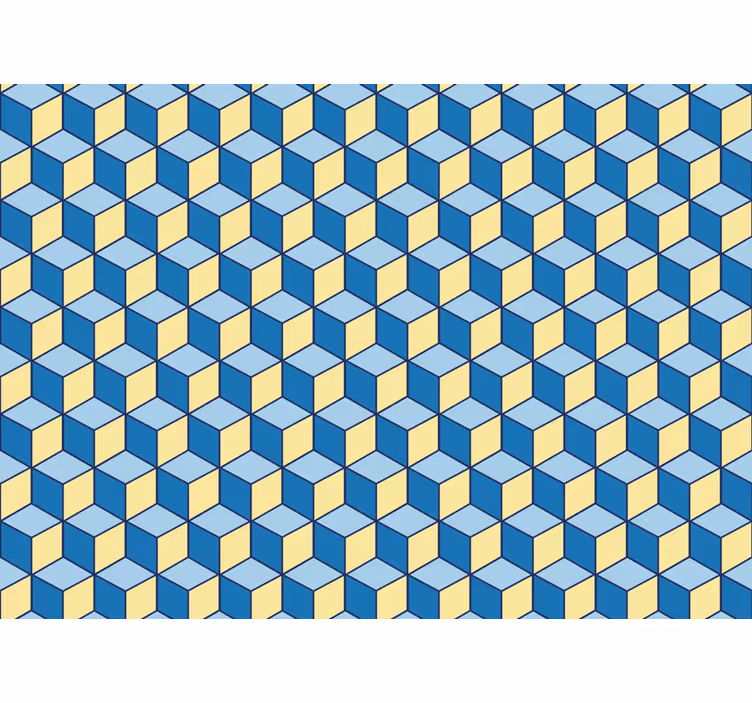 Bedroom roller blind with 3d blue cube effect - TenStickers