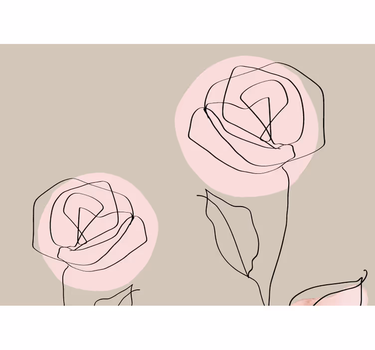 Beige roller blind with watercolor white roses design - TenStickers