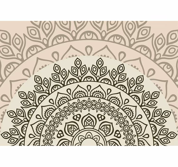 Beige roller blind with rising sun indian pattern - TenStickers