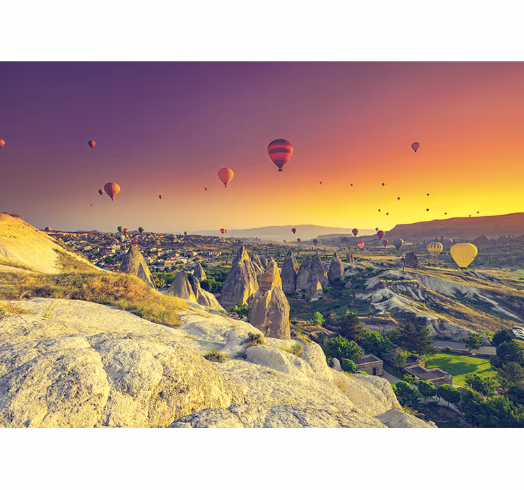 Bedroom roller blind with hot air balloons over cappadocia - TenStickers
