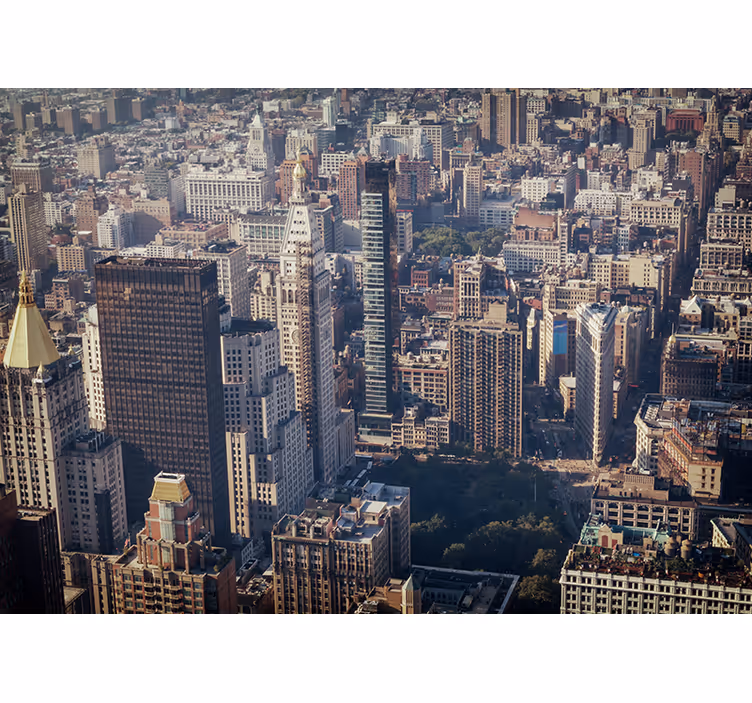 Bedroom roller blind with retro nyc skyline design - TenStickers