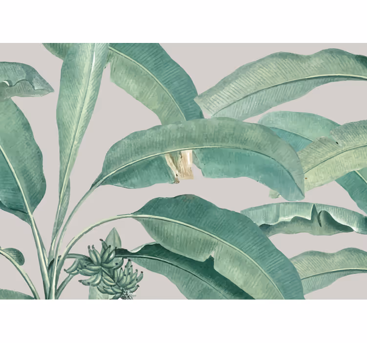 Bedroom roller blind nordic tropical trees design - TenStickers