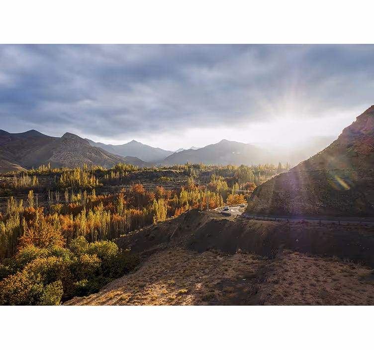 Bedroom roller blind bright sunset in the desert - TenStickers