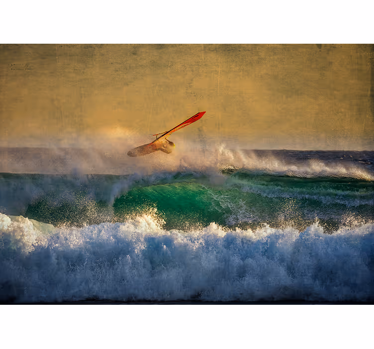 Bedroom roller blind wind surf waves - TenStickers