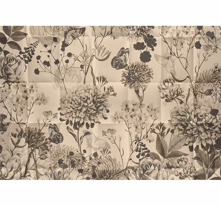 Beige floral design bedroom roller blind - TenStickers