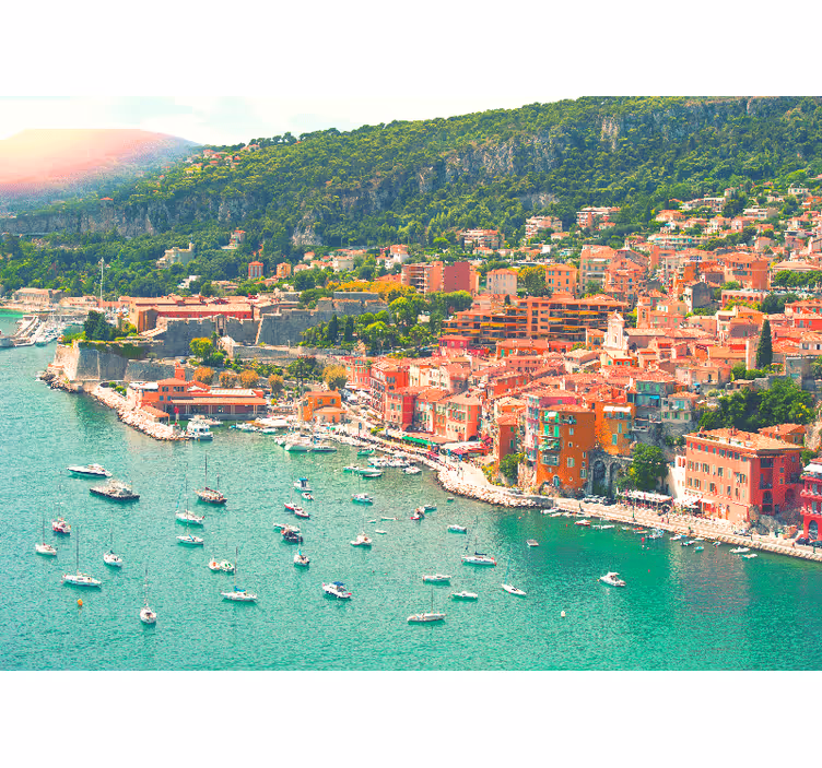 Bedroom roller blind french riviera beach scene - TenStickers