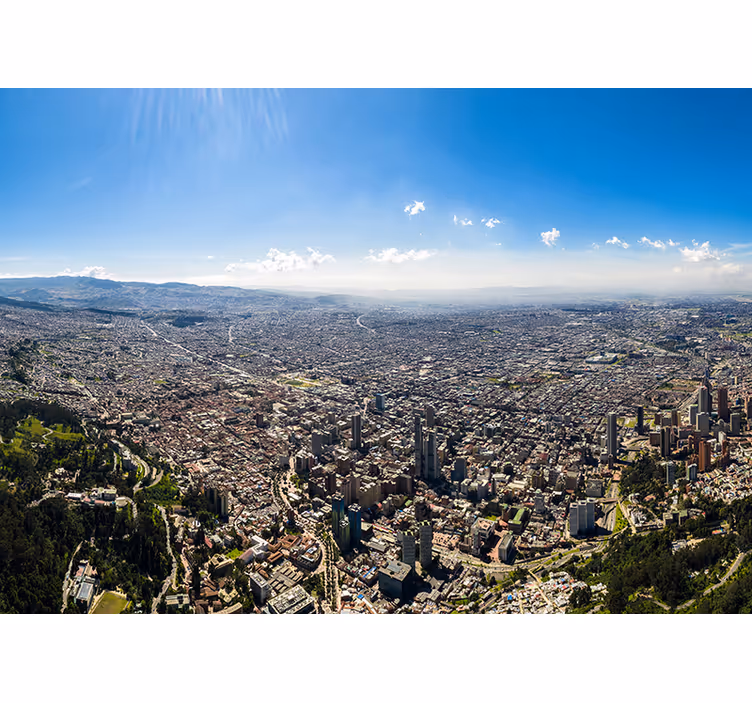 Bedroom roller blind with views of bogotá city - TenStickers