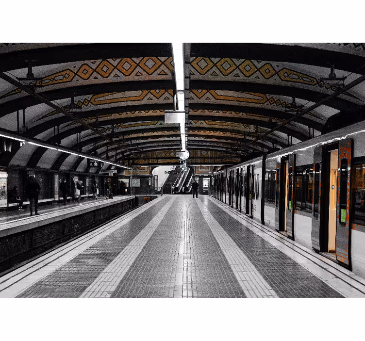 Bedroom roller blind metro station 3d design - TenStickers
