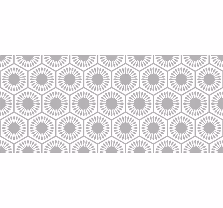 Gray roller blind with grey and white flowers - TenStickers