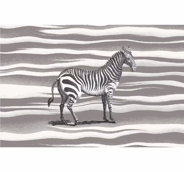 Gray roller blind with vintage zebra illustration - TenStickers