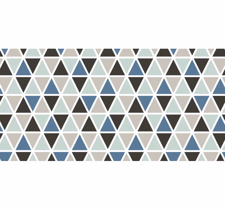 Gray roller blind with gray and blue geometric pattern - TenStickers