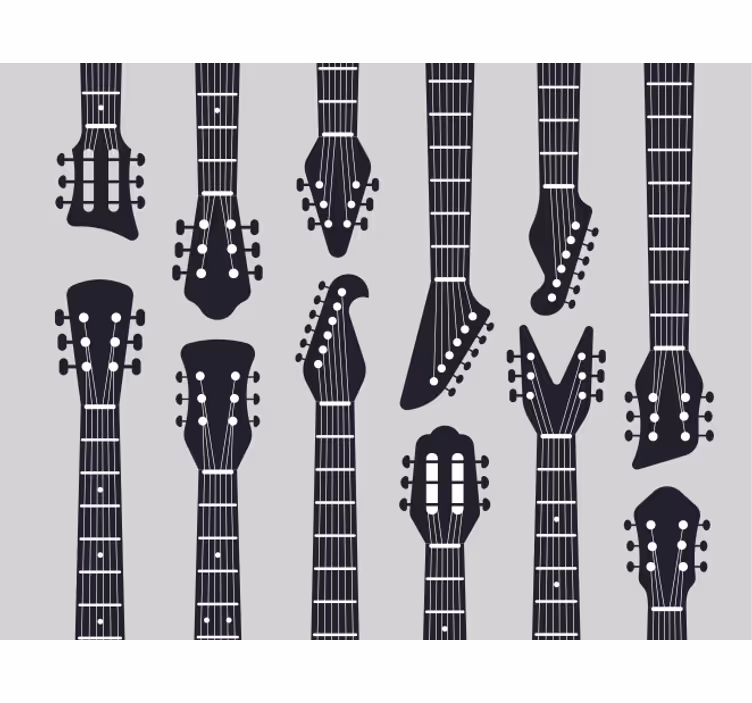 Gray roller blind guitar neck silhouette - TenStickers