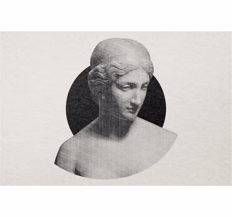 Gray roller blind with engraving style greek statue - TenStickers