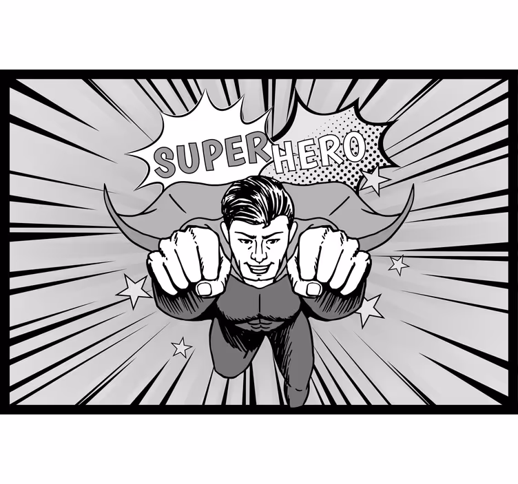 Gray roller blind with amazing superhero design - TenStickers