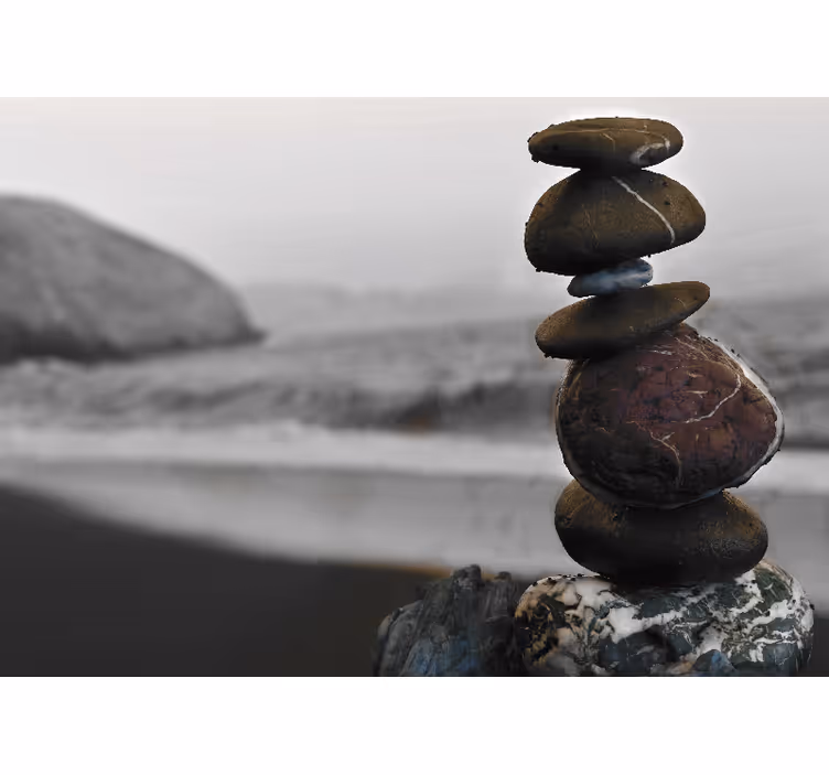 Bedroom roller blind zen stone tower - TenStickers