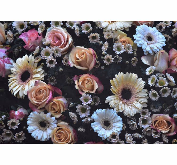 Elegant style big flowers bedroom roller blind - TenStickers