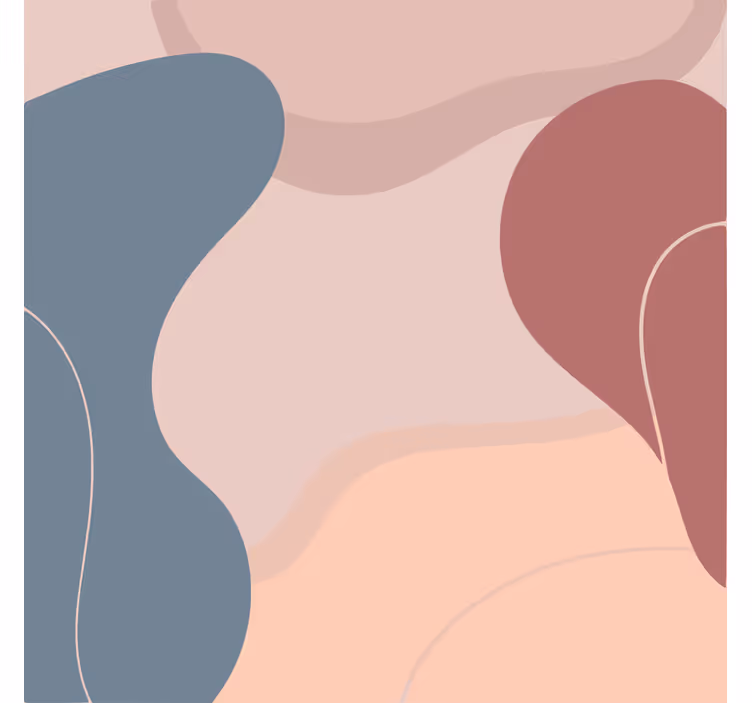 Living room roller blind in soft wall art hues - TenStickers