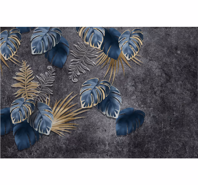 Living room roller blind 3d plant effect on concrete - TenStickers