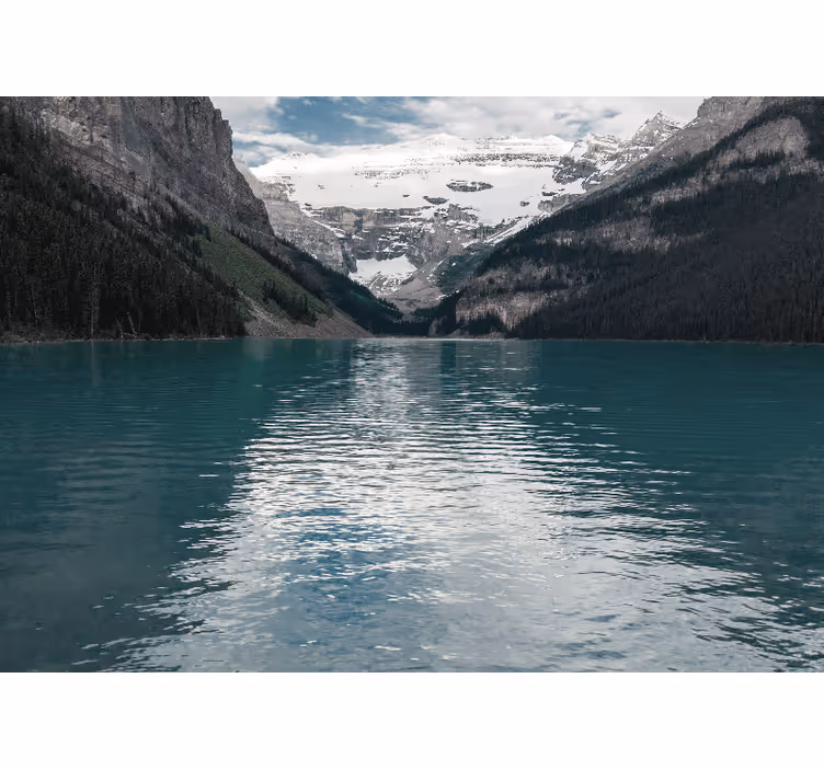 Living room roller blind 3d mountain river scene - TenStickers