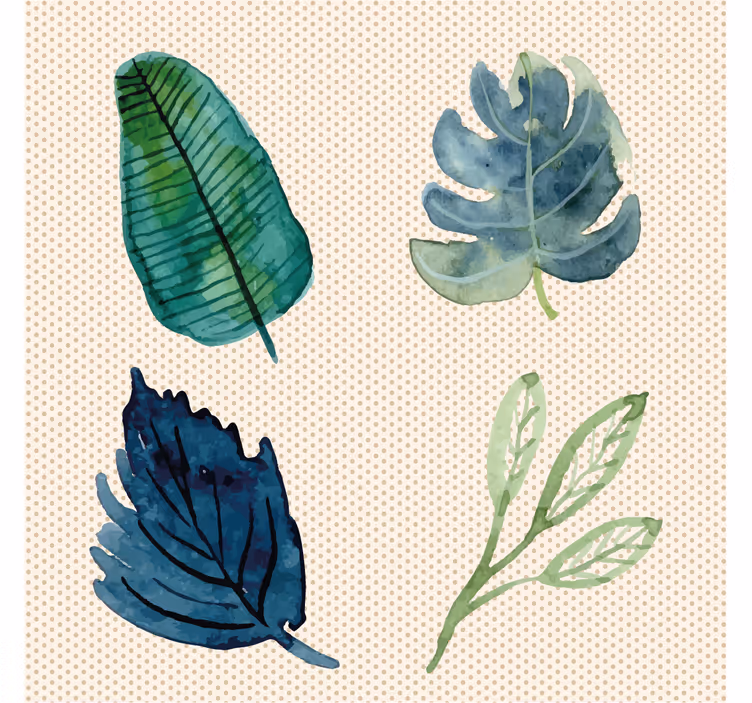 Living room roller blind tropical leaves design - TenStickers