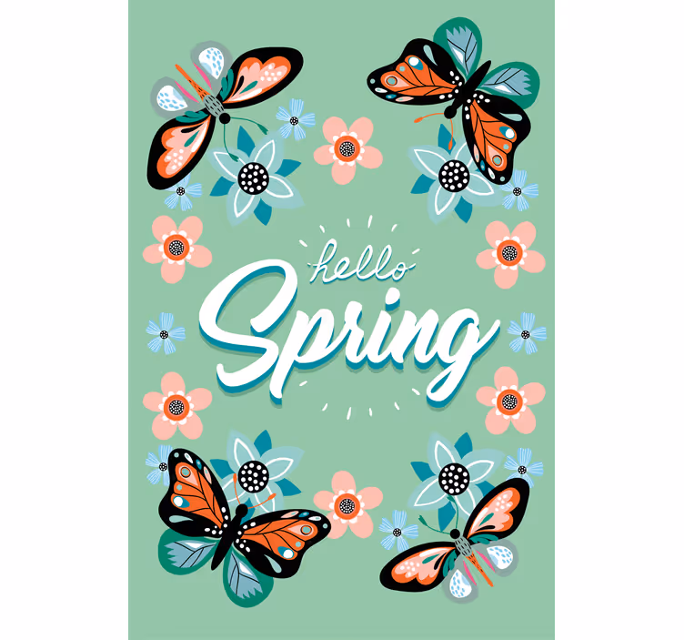Living room roller blind welcome spring - TenStickers
