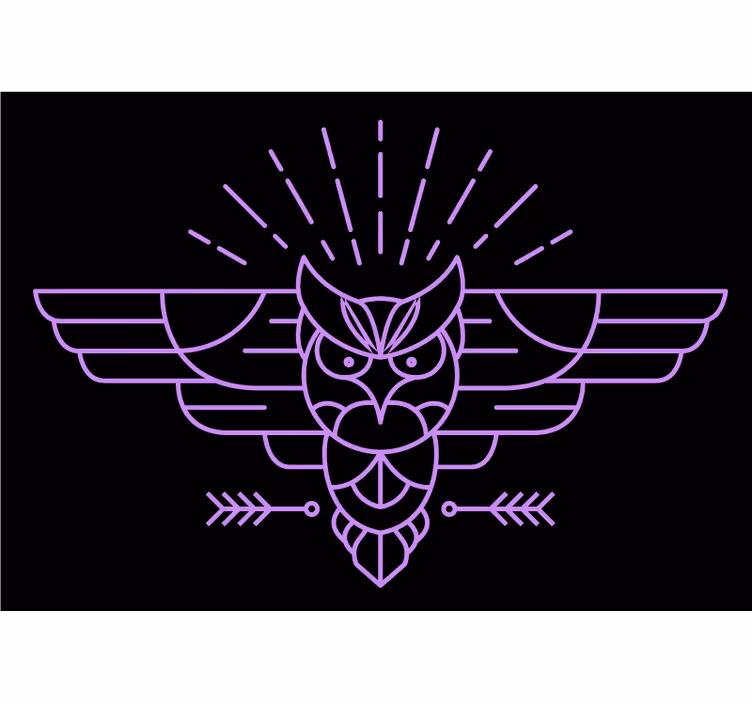 Bedroom roller blind in purple owl shape - TenStickers