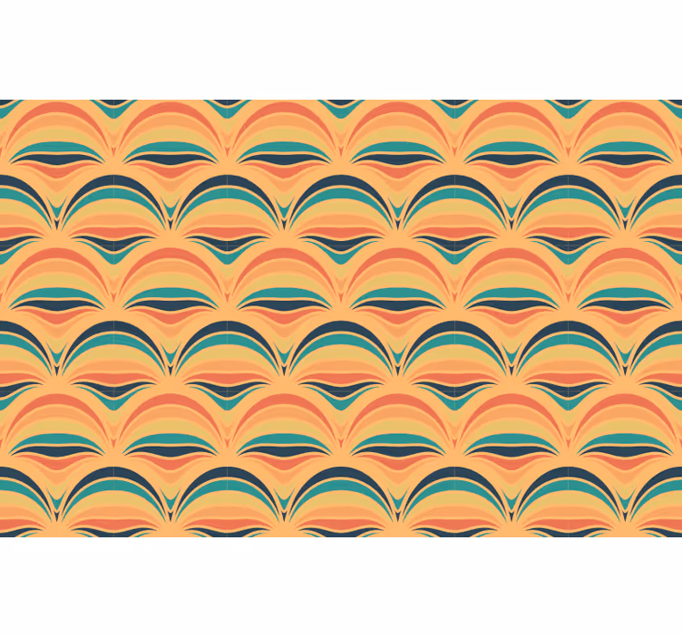 Bedroom roller blind with 70's orange stripes - TenStickers
