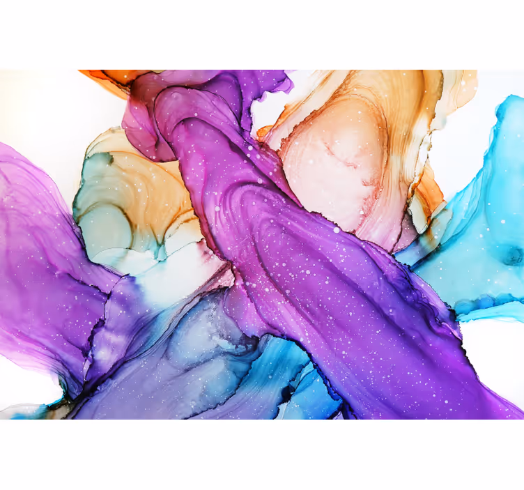 Bedroom roller blind in blended abstract colors - TenStickers