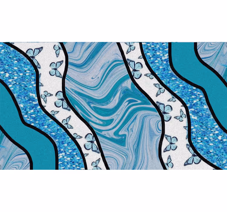 Blue textured stripes bedroom roller blind - TenStickers