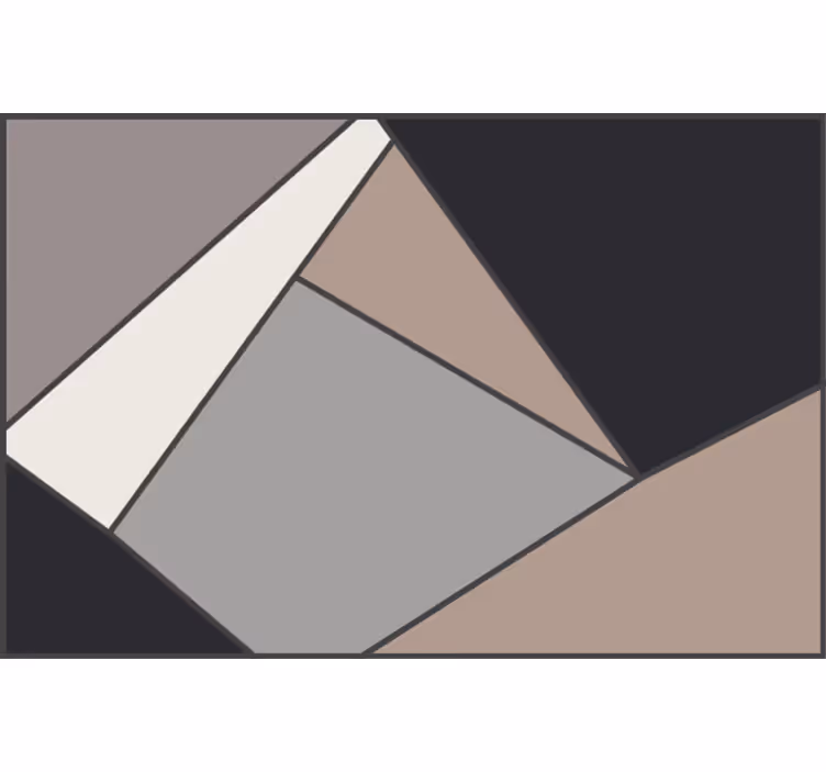 Bedroom roller blind geometric beige rug - TenStickers