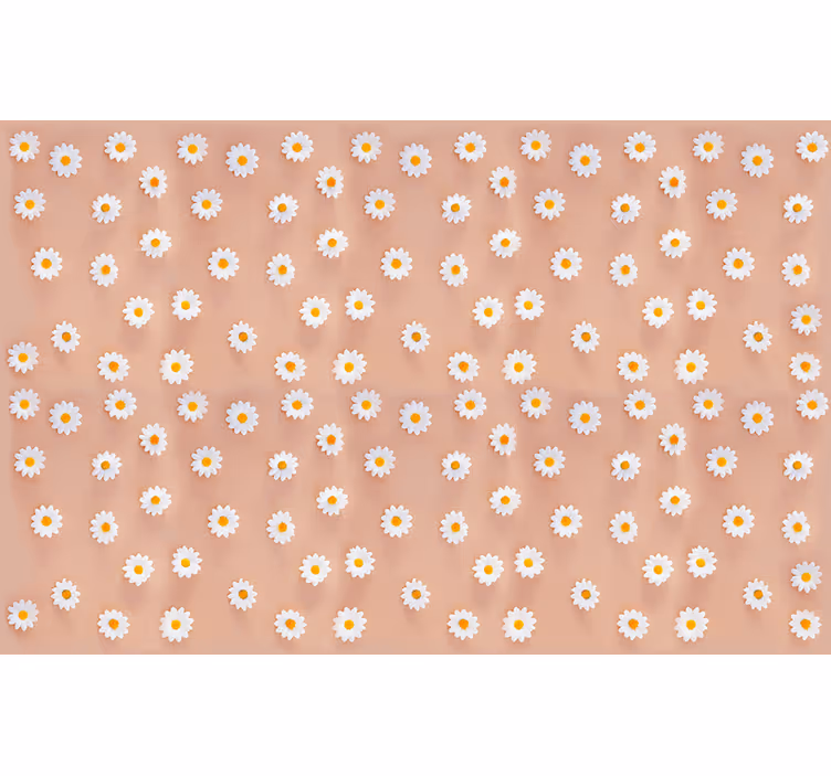 Bedroom roller blind with modern daisy design - TenStickers