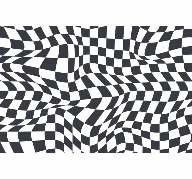 Bedroom roller blind in distorted checkered pattern - TenStickers