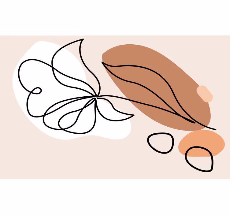Bedroom roller blind with minimalist green leaf design - TenStickers