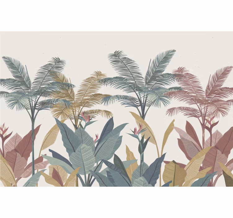 Bedroom roller blind with terracotta tropical plants - TenStickers