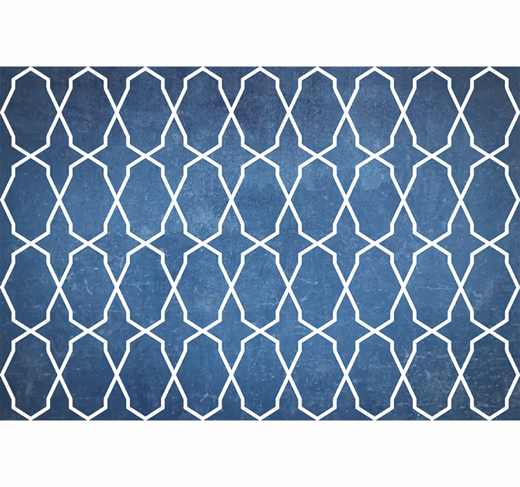 Bedroom roller blind in white and blue wavy diamonds - TenStickers