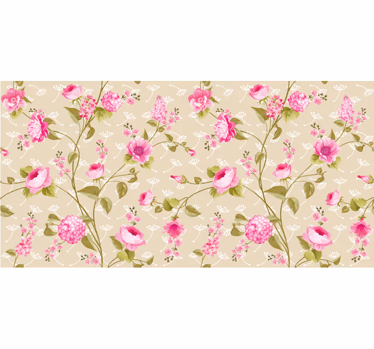Bedroom roller blind vintage floral print - TenStickers