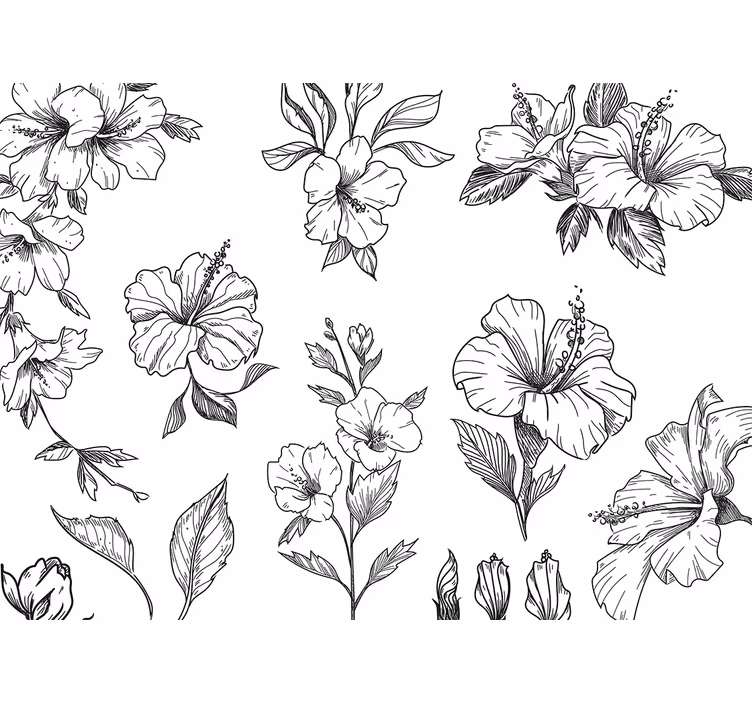 Bedroom roller blind with floral design - TenStickers