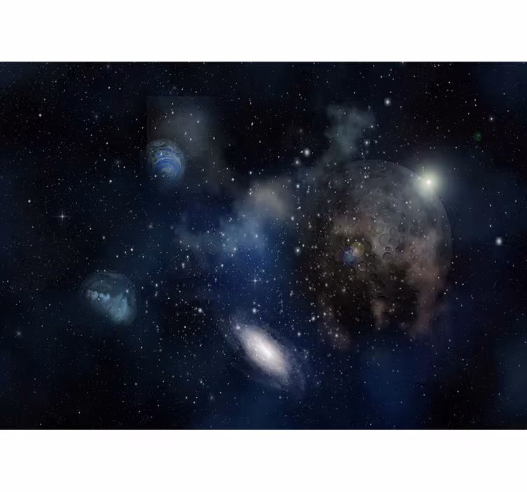 Bedroom roller blind with stunning space view - TenStickers
