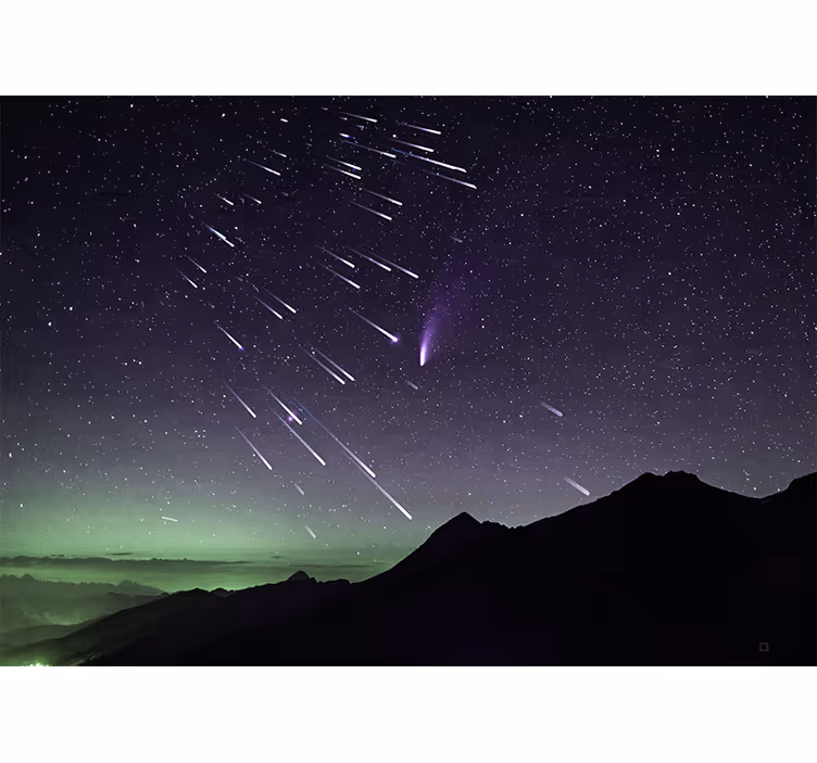 Bedroom roller blind meteor shower of shooting stars - TenStickers