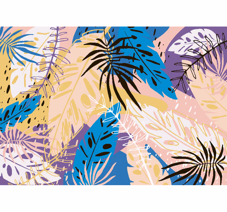 Bedroom roller blind 3d watercolor leaves - TenStickers