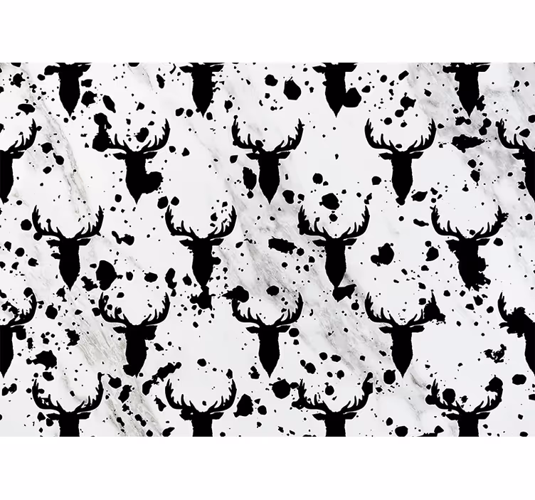 Bedroom roller blind scandinavian deer head silhouette - TenStickers