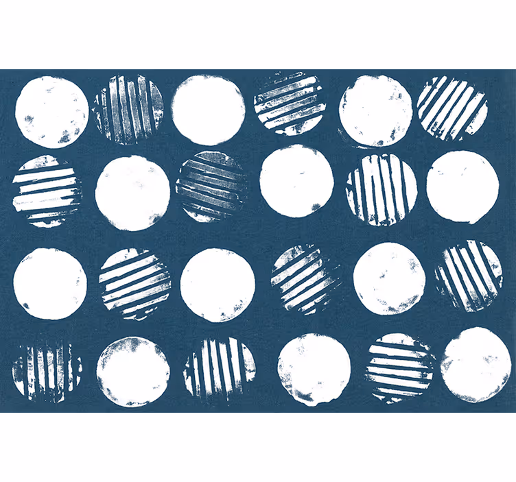 Bedroom roller blind with nordic design white circle - TenStickers