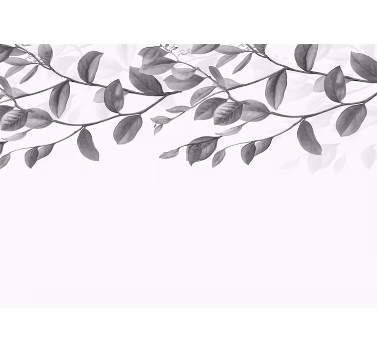 White roller blind with black and white twigs - TenStickers