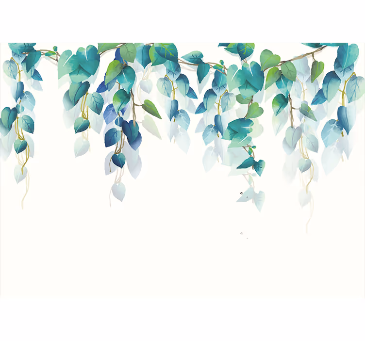 White roller blind with watercolor twigs - TenStickers