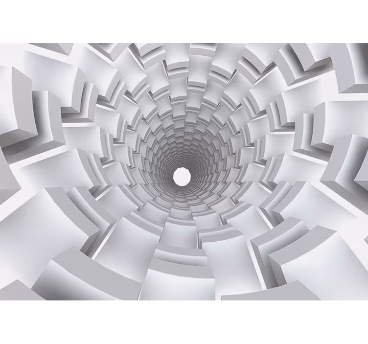 White roller blind 3d paper effect tunnel - TenStickers
