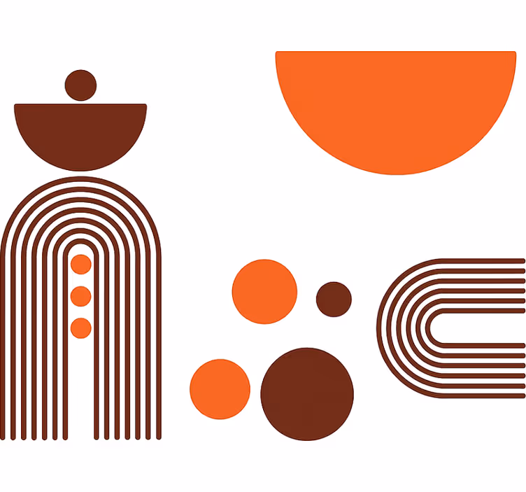 Living room roller blind with abstract geometry - TenStickers