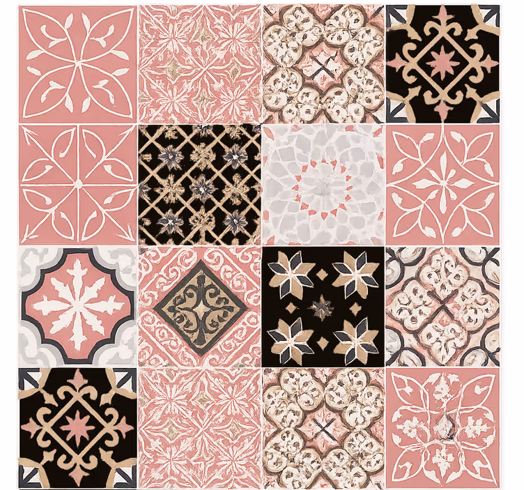 Living room roller blind in pink cement - TenStickers